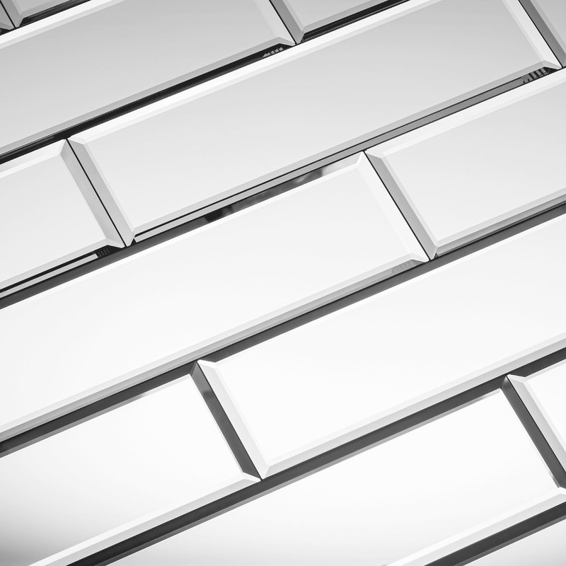 Peel and Stick Mirror Tiles 3x10, Self Adhesive Beveled Mirror