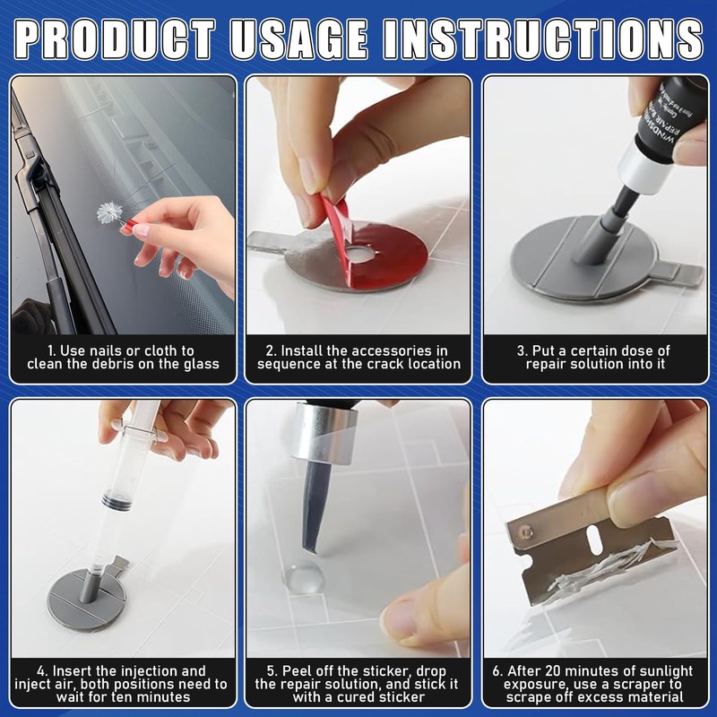 Dongcill Windscreen repair kit, stone chip repair kit, windscreen, repair