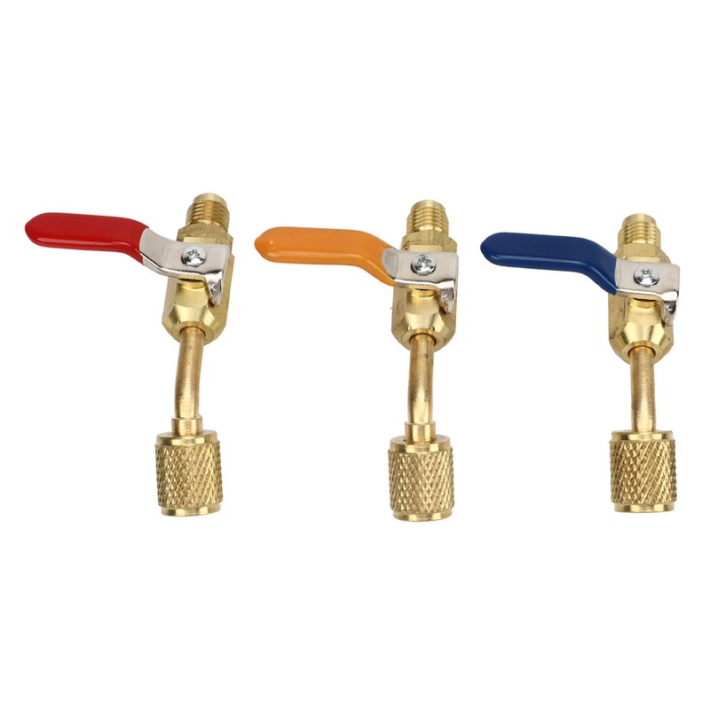 6PCS Refrigerant Angled Compact Ball Valve Fit for R410A R134A