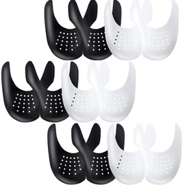 Protectores para Zapatos Antiarrugas de Tenis 6 Pares, Protectores De Pliegues De Zapatos Blanco y Negro, Anti-Zapatos Contra Pliegues De Zapatos para Talla estadounidense 4.5-8