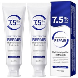 Hydroxyapatite Toothpaste 7.5%, 2Pcs Nano Hydroxyapatite Toothpaste for Enamel Protection and Tooth Strengthening, Gentle Mint, Fresh Breath, Daily Us