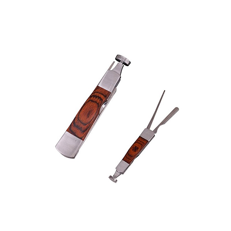 3in1 Red Wood Stainless Steel Smoking Pipe Cleaning Tool