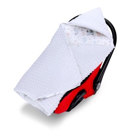 Baby Cot Rail Protectors 90 x 90 cm - Crib Rail Cover Guard for cot Bed footmuff baby blanket for car year-round blanket Owl Light Gray