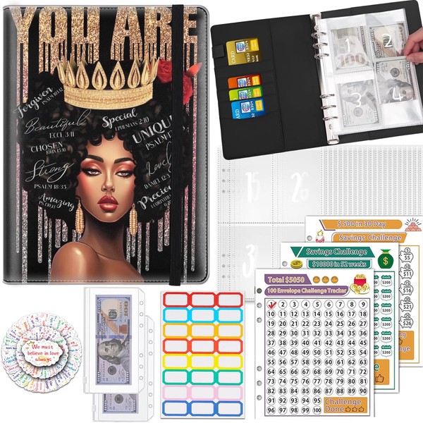 100 Envelopes Money Saving Challenge Binder, A5 Budget Binder with