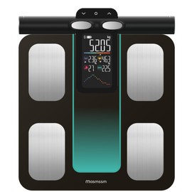 Masmssm Scale for Body Weight 8 Electrodes Dual Frequency BIA Measurement Digital Bathroom Scale with Handle VA Display 28 Body Metrics Compatible with iOS & Android
