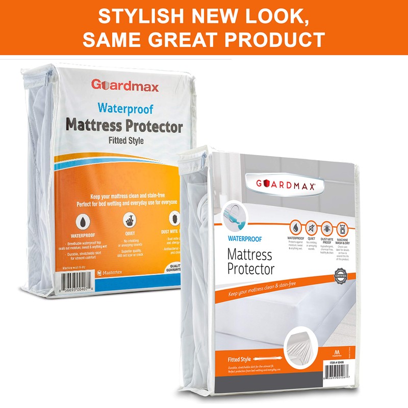 Guardmax Waterproof Mattress Protector Cover - Fitted, Soft and Noiseless