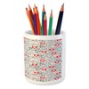 Ambesonne Valentines Pencil Pen Holder, Romantic Abstract Pattern with Hearts