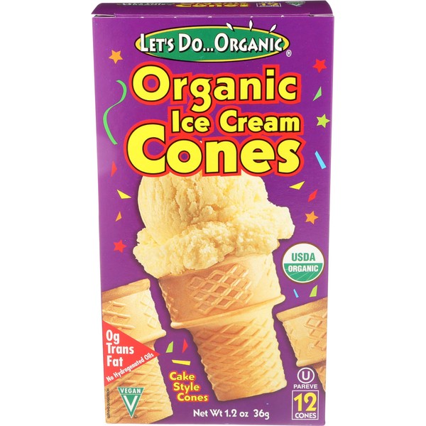 Lets Do, Cones Ice Cream Organic, 1.2 Ounce