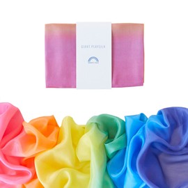 Sarah's Silks Giant Playsilk | 100% Silk Toy for Toddlers | Bright Colored Large Scarves for Fort Building and Pretend Play - Rainbow