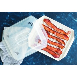 Nordic Ware Bacon Rack with Lid, 10.25x8x2 Inches, White