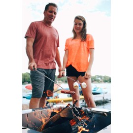 Firebuggz Telescoping S'Mores Forks for Campfire Camping Firepit Grilling Sausage Safe S'More Building Equipment