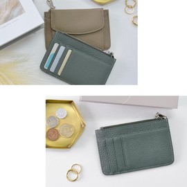 Alto Rose Fragment Case, IC Card, Quilting, Pass Case, Beautiful, Adult, Cute, Simple, Plain, Synthetic Leather, Mini Wallet, green