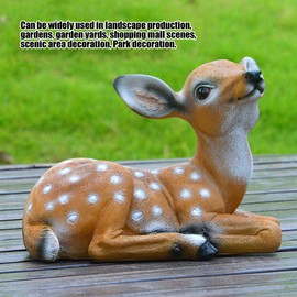 2Pcs Sika Deer Statue, Deer Sculpture Ornaments, and Sunscreen, in Use, Decoration for Landscape Production, Gardens, Garden Yards