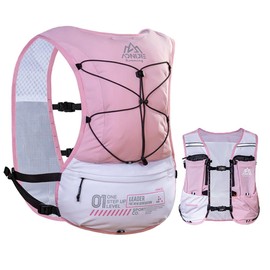AWKSPORTS 5L Running Hydration Vest Backpack for Men Women, Adjustable & Lightweight, Front & Back Pockets for Essential Storage (Pink)