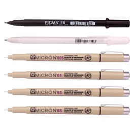 Sakura Pigma Manga Basic Set (005, 01, 05, 08, FB, White)