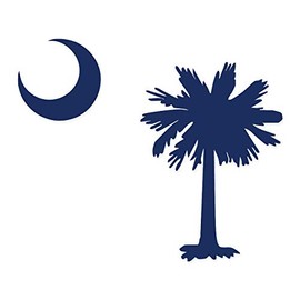 Applicable Pun Palmetto Tree and Moon SC Flag South Carolina - Vinyl Decal for Outdoor Use on Cars, ATV, Boats, Windows and More - Dark Blue (Navy) 8 inch