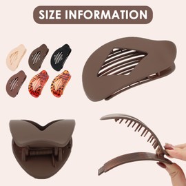 ANBALA 6Pcs Flat Hair Clips for Women Girls 4.13 Inch Claw Clips for Thick Hair Flat Claw Clip