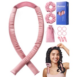 Umisleep Heatless Lockenwickler, Seide Schont die Haare Heatless Curls mit Lockenset, 99cm Lockenwickler Über Nacht, DIY Heatless Curls Band für Lange Haare, Rutschfest Locken, Rosa