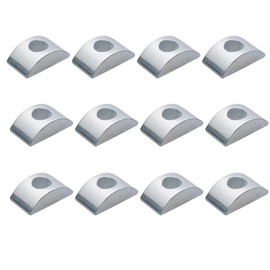 12Pcs Silver M8 Solid Half Moon Nuts Washer Spacer Furniture Hardware Accessories for Furniture Connect (Length 27mm x Width 14mm), Spacers and Standoffs