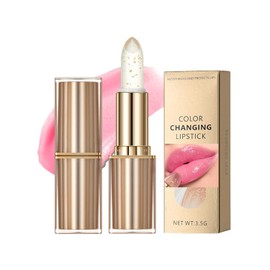 Erinde Lápiz Labial Cambiante de Color, Transparente a Rosa Natural | Brillo Hidratante 12H sin Transferencia, Ideal para Mujeres - Labios Suaves y Color Personalizado al pH,#E01