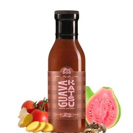 Poi Dog - Guava Katsu Sauce - Tropical Umami-Rich BBQ and Dipping Sauce - Japanese Style With Miso, Ginger, & Tomatoes - Vegan, Gluten Free, Plant Based, Low Calorie & Carb - 12 oz Glass Bottle