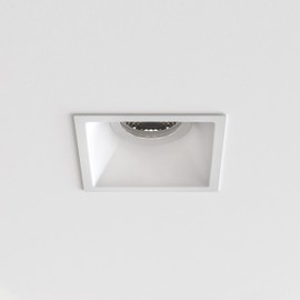 Astro Minima Slimline Square Fixed Fire-Rated IP65 Bathroom Downlight - IP65 Rated - (Matt White), GU10 LED Lamp, Designed in Britain - 1249038-3 Years Guarantee