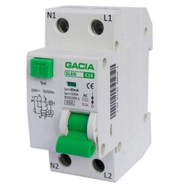 Differential with Overcurrent Element - RCD - Differential Fuse - SL6N - B25-1 Phase - 1P+N - 30mA - Type AC - Protects against Electric Shock