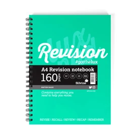 Silvine Luxpad A4 Wirebound Study Notebook - Lined (160 Pages) With Handy Revision Guide