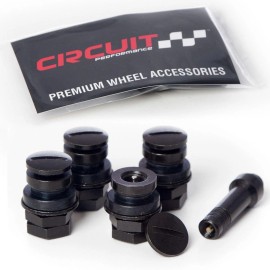 Unbranded Circuit Performance Black Bolt-in Flush Mount Valve Stems (Set of 4)