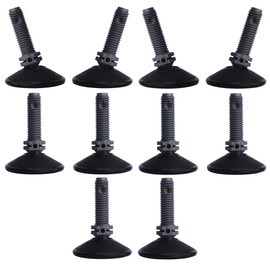 cyclingcolors 10 x Adjusting Feet Ball Joint M10 Adjustment Screw Height Adjuster Plastic Screw Furniture Feet Base 150 kg Max Diameter 32 mm