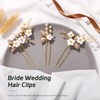 Ushiny Flowers Bridal Wedding Hair Pins Beads Hair Clip Stylists