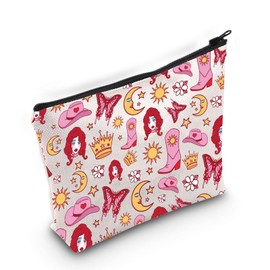 Midwest Princess Gifts Singer Music Inspired Zipper Makeup Bag Pink Pony Gifts Singer Fans Gifts (MB, Pink Boot-PY1)