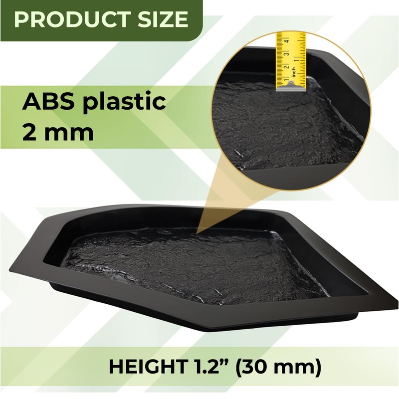 Betonex 6 pcs Flagstone Molds ABS 2mm Cement Mold -