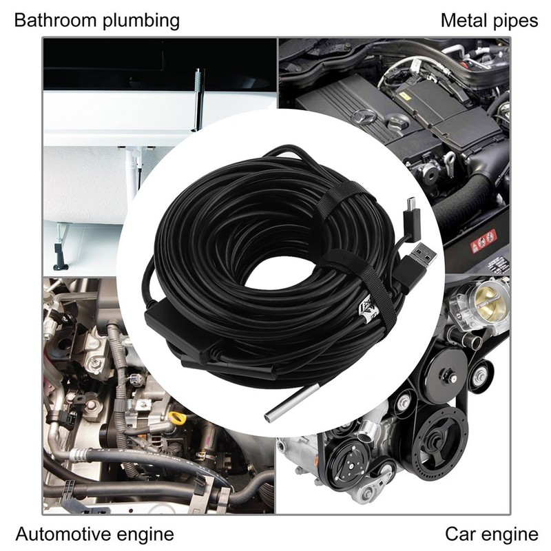 20-Meter USB Endoscope, 5.5mm Borescope with 720P IP67 Waterproof Camera