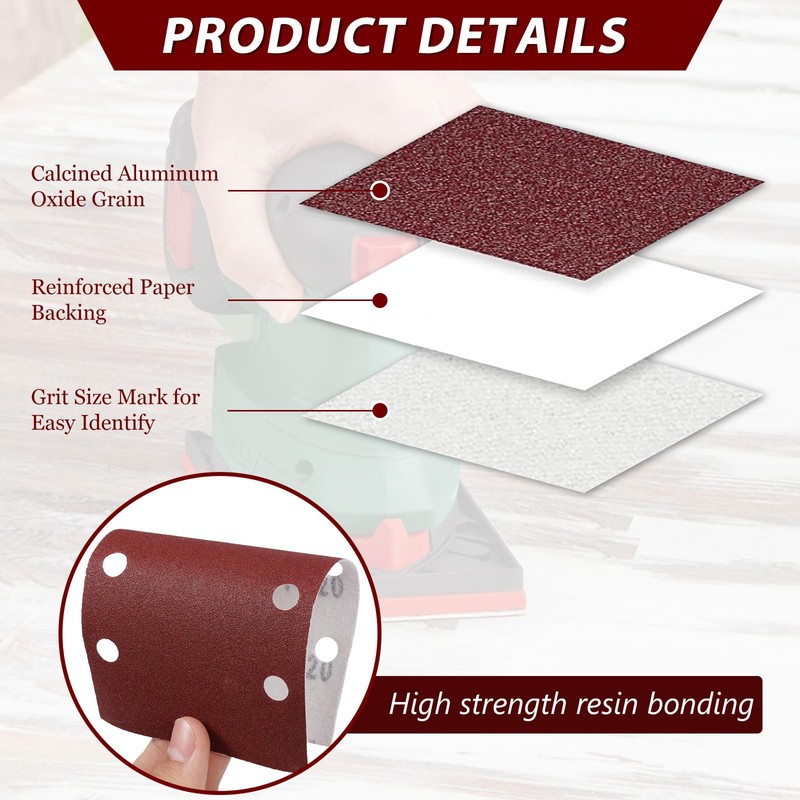 MOLENCO Sanding Sheets, 35pcs Detail Sander Pads, 93x185mm Multi Tool