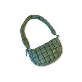 Half Moon Iris Puff Bag (#24235) Nylon Crossbody Bag:_Olive