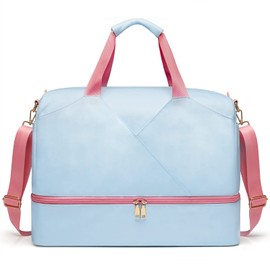 Bosidu Duffle Bag for Travel, Gym Bag Weekender Bags with Shoe Compartment for Women, Carry On Bag Overnight Bag with Luggage Sleeve for Gym & Airplanes & Hospital