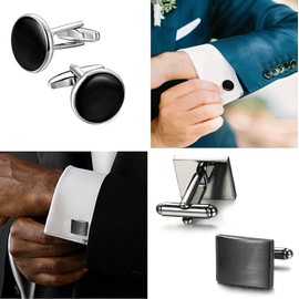 ORAZIO Men's Fashion Cufflinks, Simple Suit, Business, Wedding, School Entrance Ceremony, Father's Day, Gift, Luxury Gift Box Included
