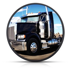 10" Tractor Mirrors Convex Truck Forklift Mirror Wide Angle Adjustable Side Rear View Blind Spot Reduction Black (1, 10 Inches)
