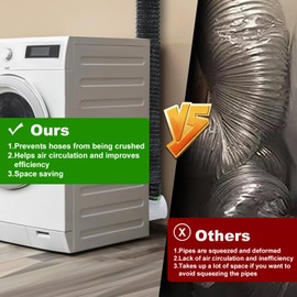 Dryer Vent Hose For Tight Space,Dryer Vent Connector Kit with 4 Inch 9.8 Feet Hose,90 Degree Dryers Vent Elbow,Space Saving and Easy to Install