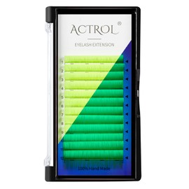 Colored Neon UV Eyelash Extensions Colorful Fluoresent Lash Extensions Easy Fan Yellow 0.07D 13MM Glow under UV Light Lash Mixed