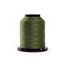 Finesse Thread Solid Colors | 100% Polyester, 3ply, 50wt | Thread Cones | 100% Polyester Thread for Quilting and Sewing (Moss, 1,100 Yards)