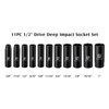 MIXPOWER 11 Pieces 1/2-Inch Drive Deep Impact Socket Set, 3/8-Inch