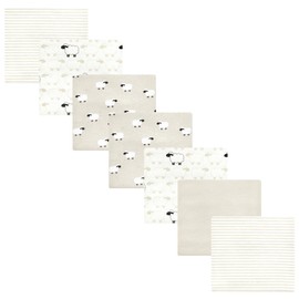 Luvable Friends Hudson Baby Flannel Receiving Blankets 7pk, Beige Sheep