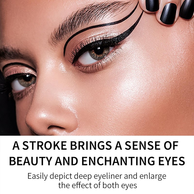 4-Piece Set: Black Waterproof Gel Eyeliner Pencils in Black, Silver,