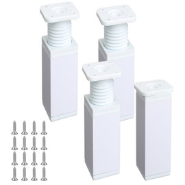 Luabue Adjustable Furniture Feet, Table Legs, Furniture Legs, Square Aluminium Alloy White Base Feet, Table Foot, Couch Feet, Bed Feet for Tables, Cupboards, Sofas, Beds, Shelves (15 cm)