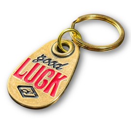 Dea Bona Good Luck Keychain Key Ring, Brass, Good Luck, American, American Casual, Miscellaneous Goods, Accessories, Tag, Good Lucky, Lucky Item, Charm, Red, gold