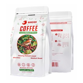 Birdee Vietnamese Coffee – 1 LB, Medium Roast Whole Bean, Arabica and Robusta, Hand-Picked, Resealable Bag, Smooth Flavor, Low Acid, High Caffeine, Single-Origin