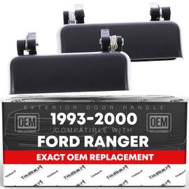 Exterior Door Handle, Front Left & Right - Compatible with 1993-2000 Ford Ranger; 1994-2000 Mazda B2300, B2500, B3000, B4000 - Textured Black - OEM F37Z-1022405-A, ZZM0-59-420, F37Z-1022404-A