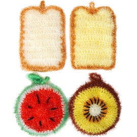 유하우스 난달라 샌드위치 2겹 아크릴수세미, 4개입, 1세트 Yuhouse Nandala Sandwich 2-Layer Acrylic Scrubber, 4 Pieces, 1 Set